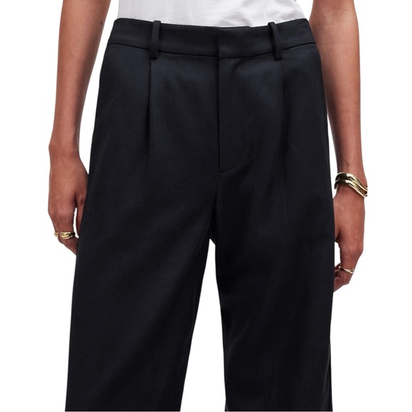 NWT Madewell Size 2 Slouchy Straight Pants in Drapey Twill True Black - Picture 5 of 10